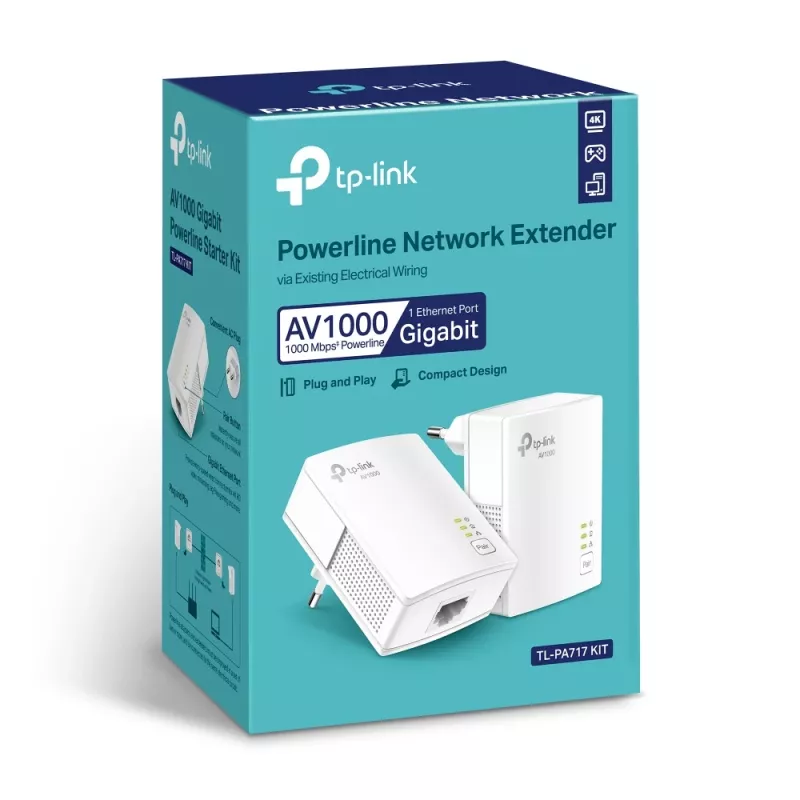 TP-Link TL-PA717KIT 1000 Mbit/s Ethernet LAN λευκό 2 τεμ.