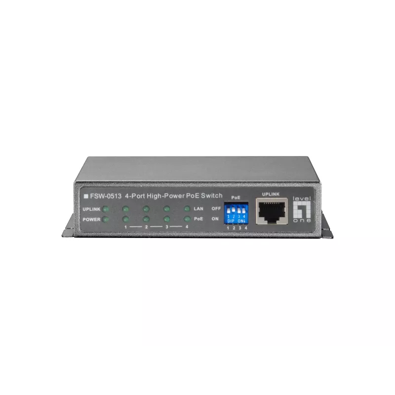 LevelOne Switch Fast Ethernet PoE 5 θυρών, 4 έξοδοι PoE, 120 W, τροφοδοτικό περιλαμβάνεται