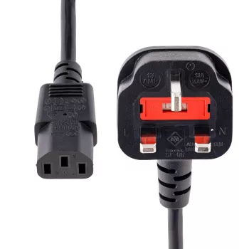 StarTech.com Καλώδιο τροφοδοσίας υπολογιστή UK 10ft (3m), 18AWG, BS 1363 σε C13, 10A 250V, Μαύρο καλώδιο τροφοδοσίας AC αντικατάστασης, Καλώδιο τροφοδοσίας UK, Καλώδιο τροφοδοτικού PC, Καλώδιο τροφοδοσίας TV/οθόνης