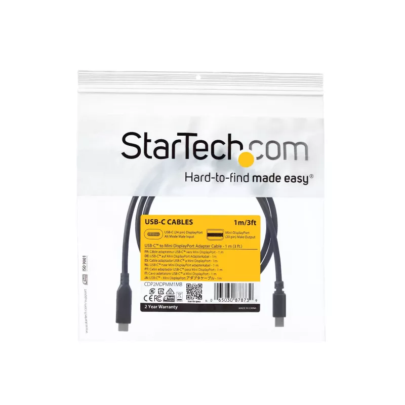 StarTech.com Καλώδιο USB-C σε Mini-DisplayPort – 1 m (3,3 ft.), 4K 60 Hz – Μαύρο