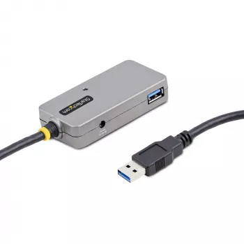 StarTech.com Hub επέκτασης USB, καλώδιο επέκτασης USB 3.0 10m με 4-Port USB-A hub, ενεργό/τροφοδοτούμενο από το bus καλώδιο επαναλήπτη USB, προαιρετικό τροφοδοτικό 20W περιλαμβάνεται, προστασία ESD