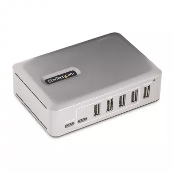 StarTech.com Hub USB-C 7-Port - 5x USB-A + 2x USB-C - Self-Powered με τροφοδοτικό 65W - USB 3.1 10Gbps - Hub USB για επιτραπέζιο/φορητό υπολογιστή με καλώδιο κλειδώματος πιστοποιημένο USB-IF 3ft - Hub USB C