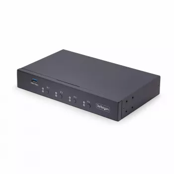 StarTech.com Διακόπτης KM 4-Port με εναλλαγή ποντικιού, διακόπτης USB για πληκτρολόγιο/ποντίκι, ήχος 3,5mm/USB, κοινή χρήση περιφερειακών για 4 υπολογιστές, συμμορφούμενο με TAA