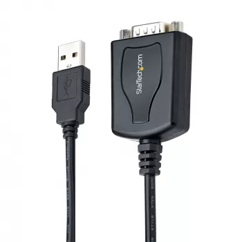 StarTech.com Καλώδιο USB σε σειριακό 1m με διατήρηση θύρας COM, βύσμα DB9 RS232 σε μετατροπέα USB, προσαρμογέας USB σε σειριακό για PLC/εκτυπωτή/σαρωτή, chipset Prolific, Windows/Mac