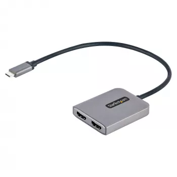 StarTech.com Hub USB-C σε Dual HDMI MST - Dual HDMI 4K 60Hz - Προσαρμογέας USB Type C πολλαπλών οθονών για φορητό υπολογιστή με καλώδιο 30cm - Hub DP 1.4 Multi-Stream Transport - Διαχωριστής USB-C σε HDMI