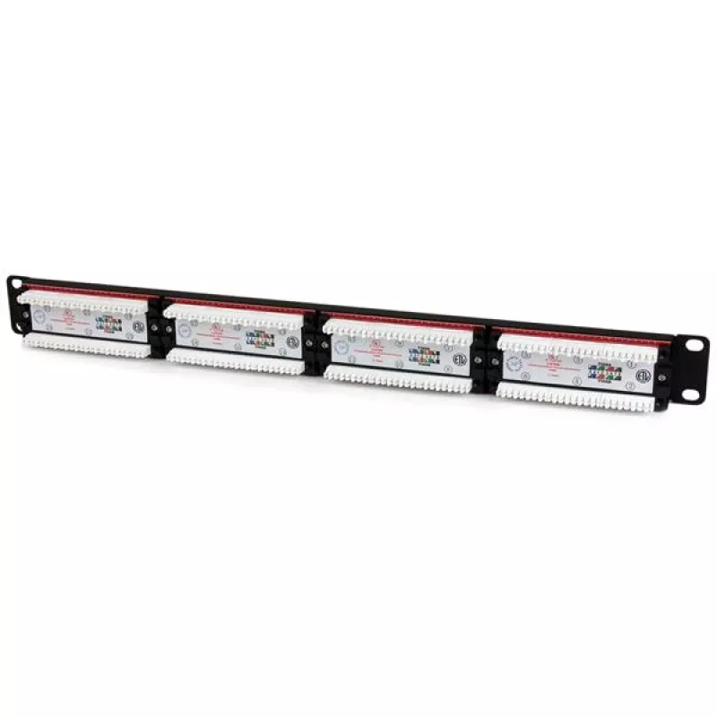 StarTech.com Patch Panel Cat 6 110 24 Port 1U Rackmount, RJ-45, Τοποθέτηση σε rack, 1U, Μαύρο, RoHS, CE, ETl, UL