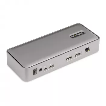 StarTech.com σταθμός σύνδεσης KVM USB-C για δύο φορητούς υπολογιστές, σταθμός DisplayPort για δύο οθόνες 4K 60Hz, Hub USB 5 θυρών, GbE, 90W/45W Power Delivery σε δύο φορητούς υπολογιστές, Windows/Mac, σταθμός KVM 2 host - TAA