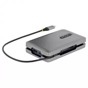 StarTech.com DKM31C3HVCPD προσαρμογέας πολλαπλών θυρών USB-C / σταθμός σύνδεσης για δύο οθόνες, 4K HDMI 2.0, VGA, βίντεο USB-C DP Alt Mode, 100 W PD Pass-Through, 2x USB-A 10 Gbps, GbE, MST, γκρι
