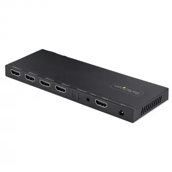 StarTech.com διαχωριστής HDMI 4 θυρών, βίντεο HDMI 4K 60Hz HDMI 2.0, διαχωριστής HDMI 4K με ενσωματωμένο scaler, διαχωριστής HDMI 1 In 4 Out, σύνδεση ήχου 3,5 mm/οπτική, διαχωριστής οθόνης/εξόδου HDMI