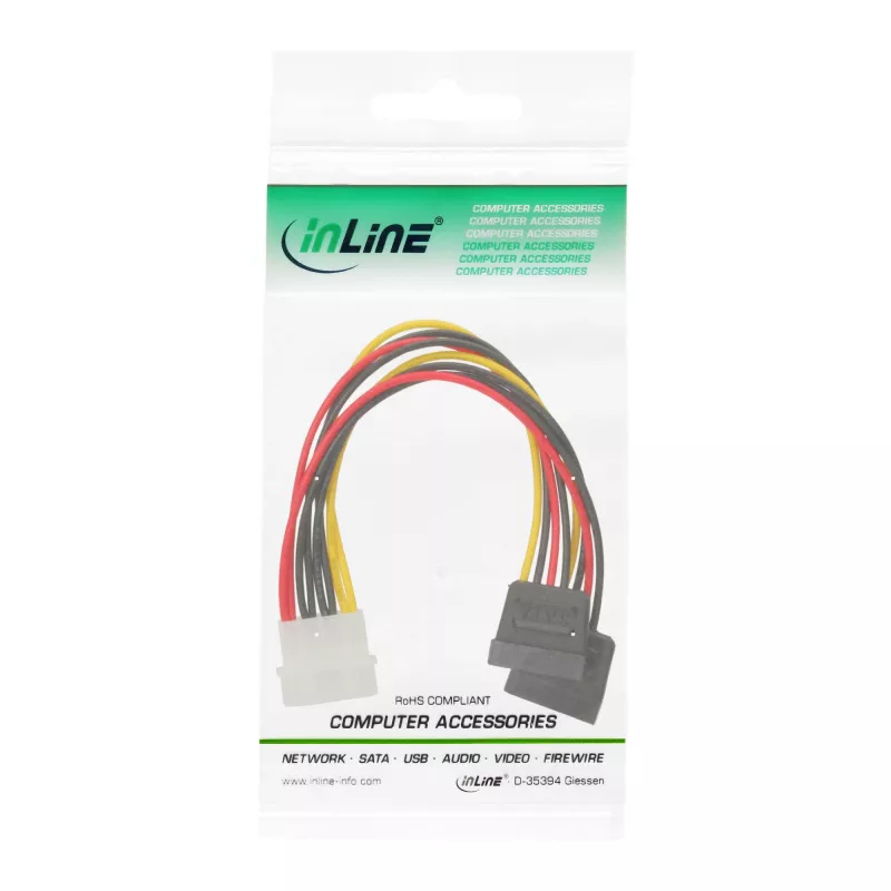 InLine Εσωτερικό καλώδιο τροφοδοσίας Y 1x 5,25 ίντσες / 2x SATA 0,20 m