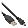 InLine Καλώδιο USB 2.0 Mini USB Type-A αρσενικό / Mini B αρσενικό, 5-πολικό, μαύρο, 5 m
