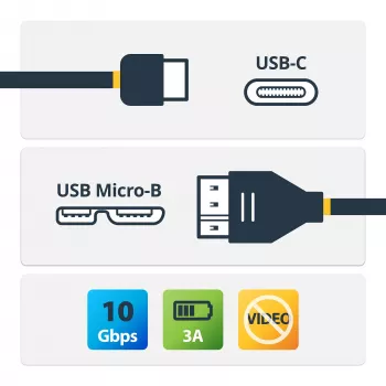 StarTech.com Καλώδιο USB-C σε Micro-B – αρσενικό/αρσενικό – 0,5 m – USB 3.1 (10 Gbit/s)