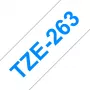 Μελανοταινία Brother TZe263 36 mm Μπλε σε Λευκό