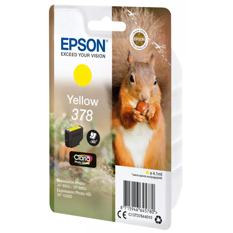 Μελανοδοχείο Epson 378 κίτρινο 360 σελίδες μελάνι C13T37844010