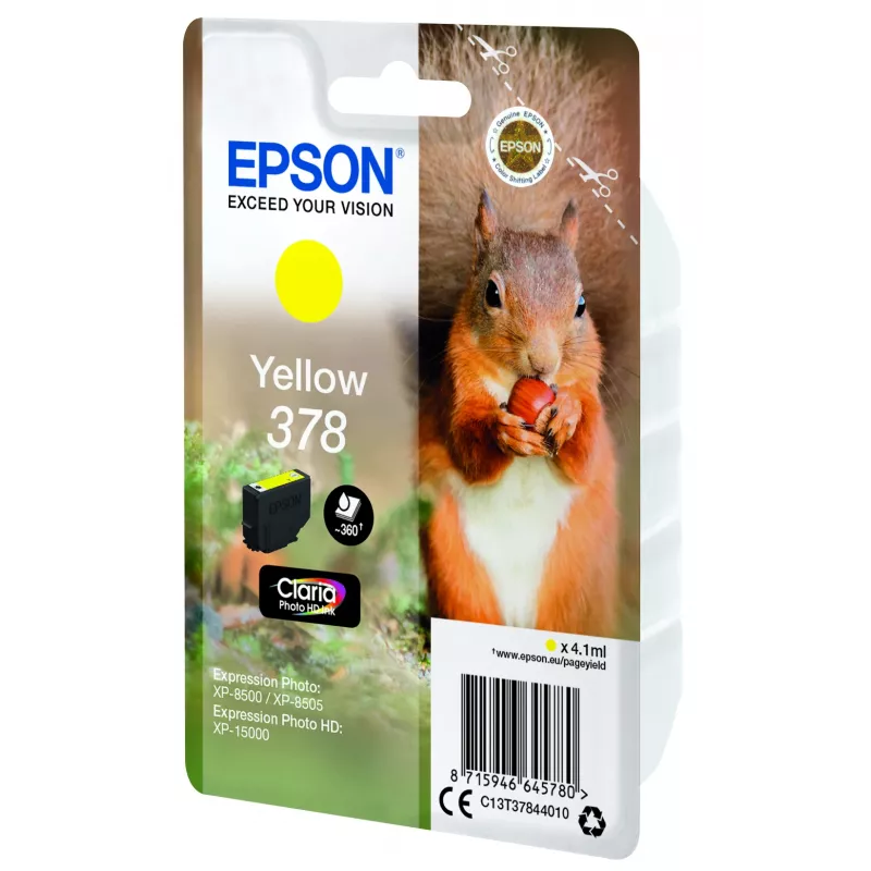 Μελανοδοχείο Epson 378 κίτρινο 360 σελίδες μελάνι C13T37844010