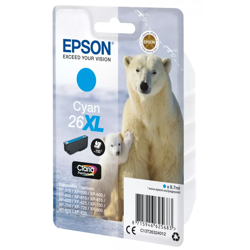 Epson Eisbär ατομική συσκευασία κυανό 26XL Claria Premium Ink