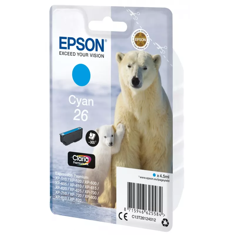 Epson Polar Bear Singlepack κυανό 26 Claria Premium Ink