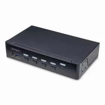 StarTech.com 4-Port DisplayPort KVM-Switch, Μεμονωμένη οθόνη 4K 60Hz, 6x θύρες USB, εναλλαγή με κουμπιά & hotkey, DisplayPort 1.2, ανεξάρτητο λειτουργικού συστήματος, TAA-συμβατό