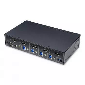 StarTech.com 4-Port DisplayPort KVM-Switch, Μεμονωμένη οθόνη 4K 60Hz, 6x θύρες USB, εναλλαγή με κουμπιά & hotkey, DisplayPort 1.2, ανεξάρτητο λειτουργικού συστήματος, TAA-συμβατό