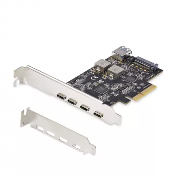 StarTech.com κάρτα USB PCIe 5 θυρών, USB 3.2 10 Gbit/s, κάρτα PCI Express με 4x θύρες USB-C, 1x εσωτερική θύρα USB-A, κάρτα ελεγκτή USB PCIe, Windows/macOS/Linux