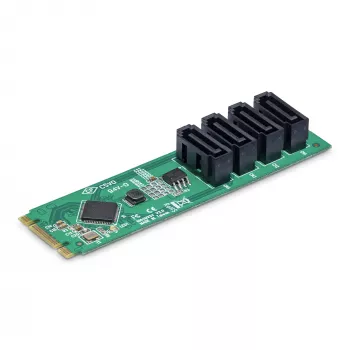 StarTech.com κάρτα αντάπτορα 4 θυρών M.2 σε SATA, κάρτα επέκτασης M.2 PCIe 3.0 σε SATA σκληρό δίσκο/SSD, chipset ASM1064, M.2 NVMe σε 4x HDD/SSD για Windows/macOS/Linux