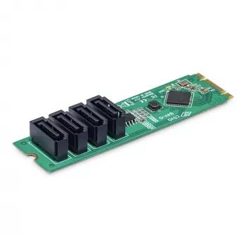StarTech.com κάρτα αντάπτορα 4 θυρών M.2 σε SATA, κάρτα επέκτασης M.2 PCIe 3.0 σε SATA σκληρό δίσκο/SSD, chipset ASM1064, M.2 NVMe σε 4x HDD/SSD για Windows/macOS/Linux