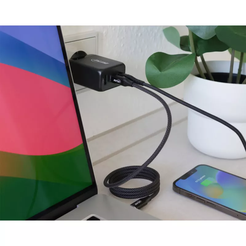 InLine Τροφοδοτικό USB PD, φορτιστής GaN, 3 θυρών, Dual USB-C + USB-A, 65W