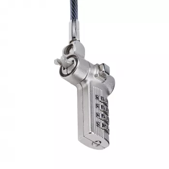 StarTech.com UNIVCS-LAPTOP-LOCK καθολική κλειδαριά με καλώδιο για φορητό υπολογιστή, 2 m, συνδυασμού με σειριακό αριθμό, Noble Wedge/Nano/K-Slot, μαύρο/ασημί, TAA
