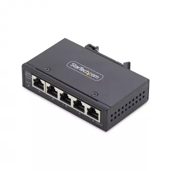 StarTech.com I51G-ETHERNET-SWITCH βιομηχανικός μη διαχειριζόμενος switch Gigabit Ethernet 5 θυρών, 10/100/1000, ράγα DIN/επιτοίχια τοποθέτηση, IP30, -40 έως 75 °C (-40–167 °F), DC, TAA