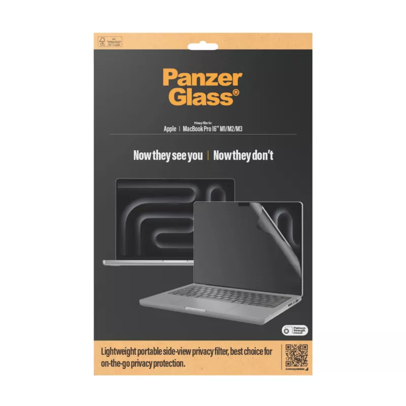 Προστασία οθόνης PanzerGlass Dual Privacy MacBook Pro 16 ίντσες M1 M2 M3 M4 Διαφανές