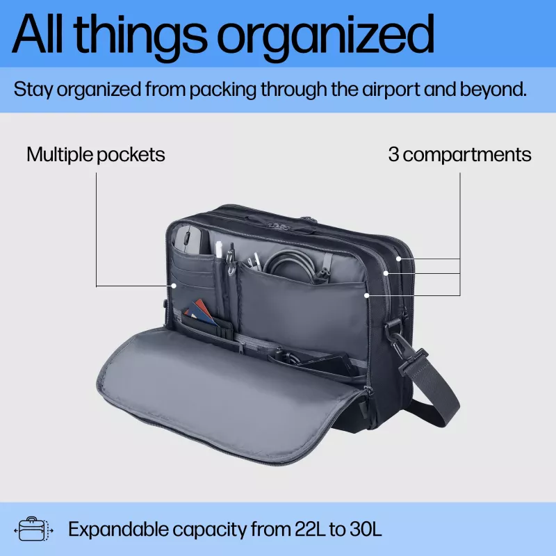 Τσάντα φορητού υπολογιστή HP Travel Plus 22L 16-ίντσες χαρτοφύλακας μονόχρωμο