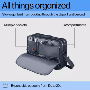 Τσάντα φορητού υπολογιστή HP Travel Plus 15 l 14-ίντσες χαρτοφύλακας 820 g μονόχρωμο