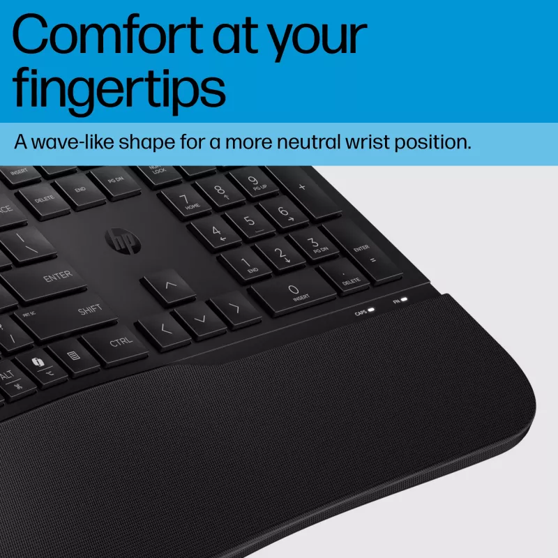 HP 485 Comfort ενσύρματο πληκτρολόγιο full-size USB μεμβράνης με στηρίγματα παλάμης