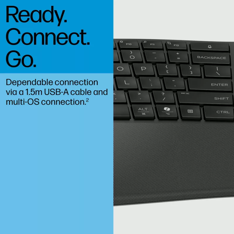 HP 485 Comfort ενσύρματο πληκτρολόγιο full-size USB μεμβράνης με στηρίγματα παλάμης