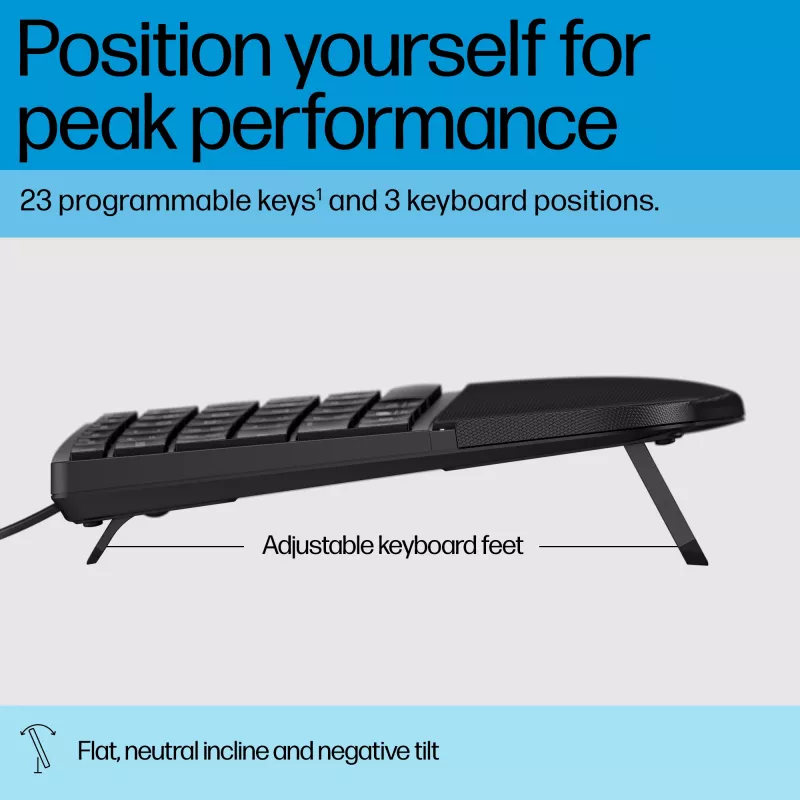 HP 485 Comfort ενσύρματο πληκτρολόγιο full-size USB μεμβράνης με στηρίγματα παλάμης