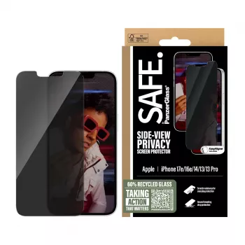 PanzerGlass SAFE. by ® Μεμβράνη προστασίας οθόνης με φίλτρο απορρήτου iPhone 17e | 16e | 14 | 13 | 13 Pro | Ultra-Wide Fit με EasyAligner