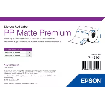 Epson PP Matte Ετικέτες Premium, διάτρητο ρολό, 105 mm x 152 mm, 185 ετικέτες