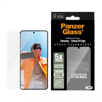 PanzerGlass ® Κεραμική προστασία οθόνης Samsung S25 Edge | Ultra-Wide Fit με EasyAligner