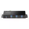 StarTech.com 5G7AINDRM-USB-A-HUB Hub διασύνδεσης USB 3.2 Gen 1 (3.1 Gen 1) Type-B 5000 Mbit/s Μαύρο