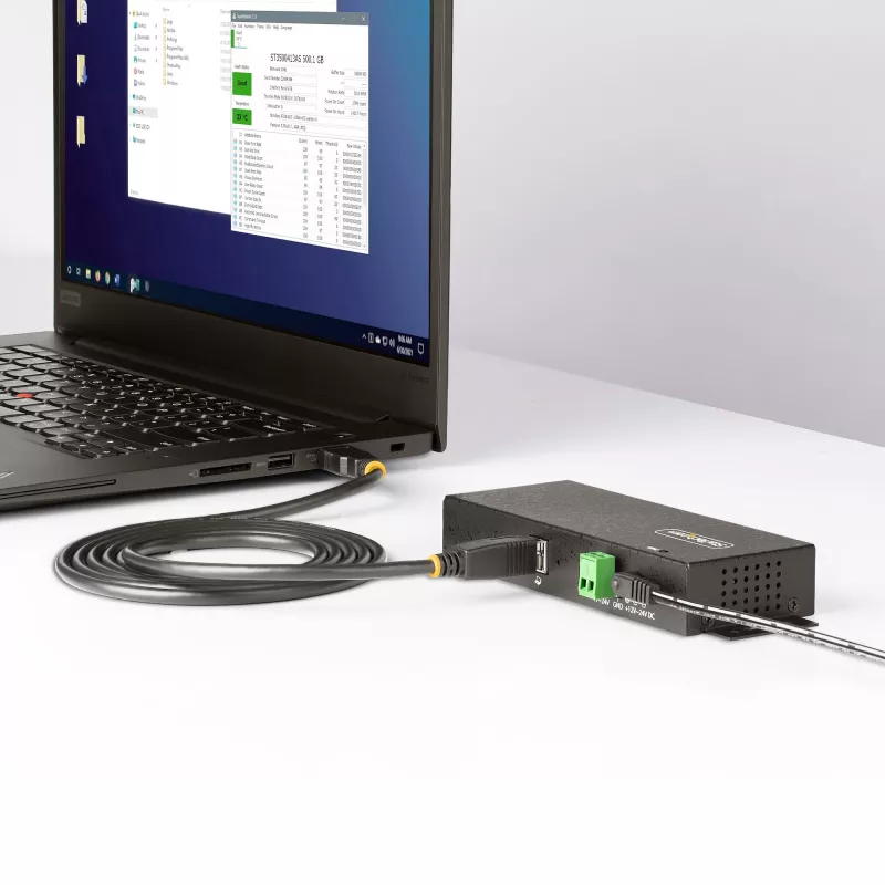 StarTech.com 5G7AINDRM-USB-A-HUB Hub διασύνδεσης USB 3.2 Gen 1 (3.1 Gen 1) Type-B 5000 Mbit/s Μαύρο