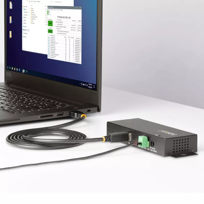 StarTech.com 5G7AINDRM-USB-A-HUB Hub διασύνδεσης USB 3.2 Gen 1 (3.1 Gen 1) Type-B 5000 Mbit/s Μαύρο