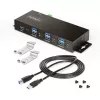 StarTech.com 5G7AINDRM-USB-A-HUB Hub διασύνδεσης USB 3.2 Gen 1 (3.1 Gen 1) Type-B 5000 Mbit/s Μαύρο