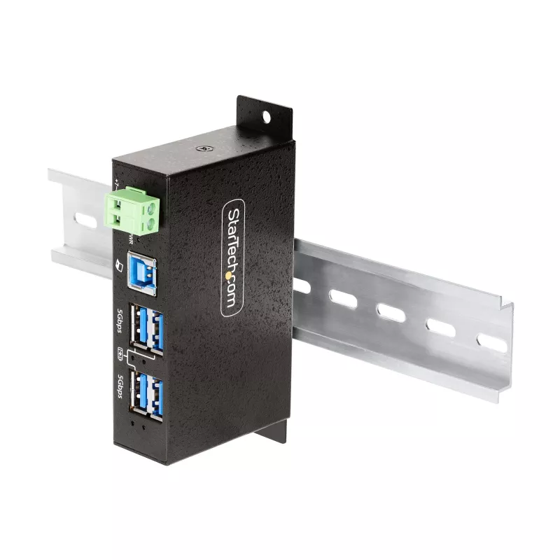 StarTech.com 5G4AINDRM-USB-A-HUB Hub διασύνδεσης USB 3.2 Gen 1 (3.1 Gen 1) Type-B 5000 Mbit/s Μαύρο