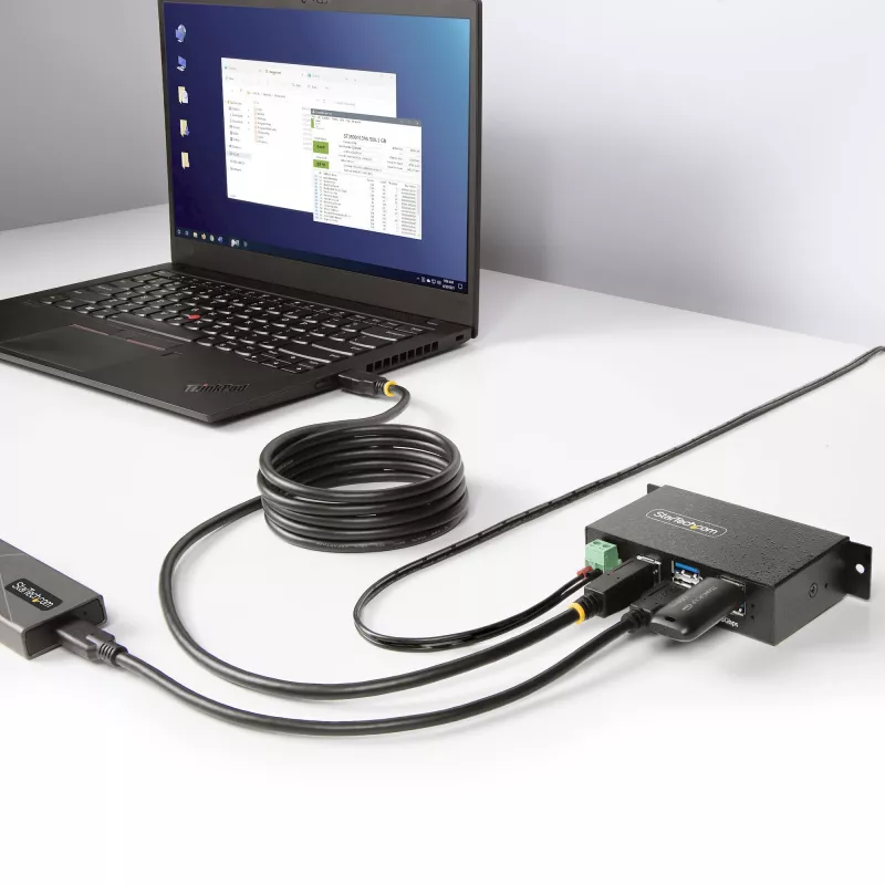 StarTech.com 5G4AINDRM-USB-A-HUB Hub διασύνδεσης USB 3.2 Gen 1 (3.1 Gen 1) Type-B 5000 Mbit/s Μαύρο
