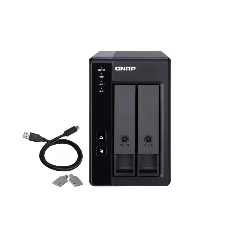 QNAP 2 Bay USB Type-C Direct Attached Storage με Hardware RAID | TR-002 | Micro | 6 GB | μαύρο