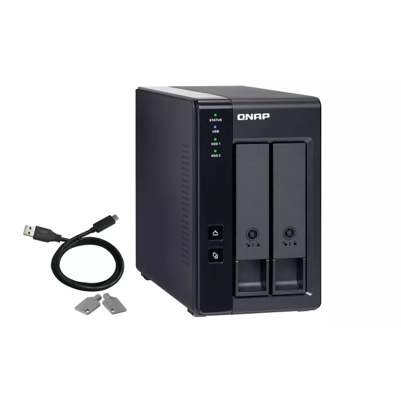 QNAP 2 Bay USB Type-C Direct Attached Storage με Hardware RAID | TR-002 | Micro | 6 GB | μαύρο