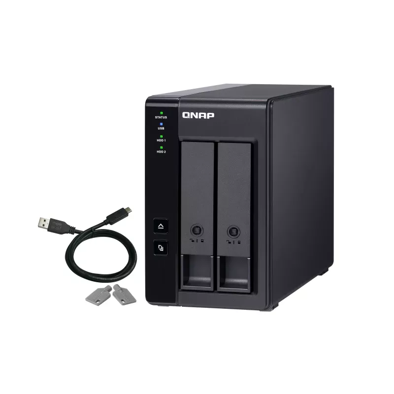 QNAP 2 Bay USB Type-C Direct Attached Storage με Hardware RAID | TR-002 | Micro | 6 GB | μαύρο