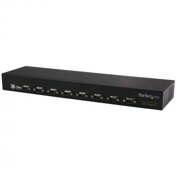 StarTech.com hub προσαρμογέα 8 θυρών USB σε σειριακή, USB 2.0, σειριακή, μαύρο, αλουμίνιο, 36 W, 100 - 240 V