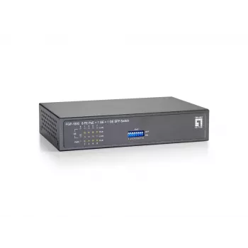 LevelOne switch Fast Ethernet PoE 10 θυρών, 1 x Gigabit RJ45, 1 x Gigabit SFP, 8 έξοδοι PoE, 120 W
