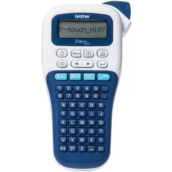 Εκτυπωτής ετικετών Brother PT-H107B — θερμομεταφορά, 180×180 DPI, 20 mm/s, ταινίες TZe 3,5/6/9/12 mm, LCD, μπαταρία AAA